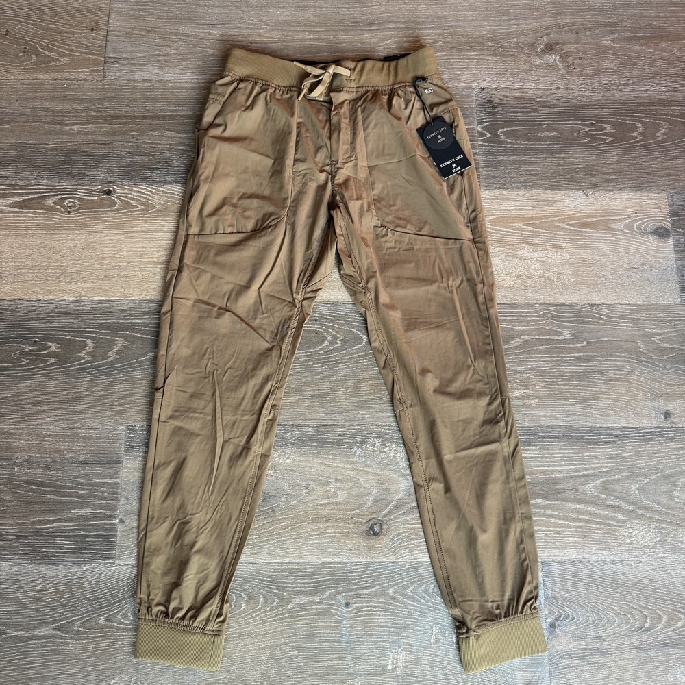 Kenneth Cole Active Tech Jogger Ankle Zip Slim Lightweight Deep Khaki Size M